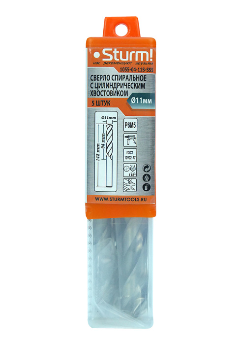 Сверло по металлу Sturm! 1055-04-11S-SS5 купить по цене 910 ₽ в интернет магазине ТЕХСАД
