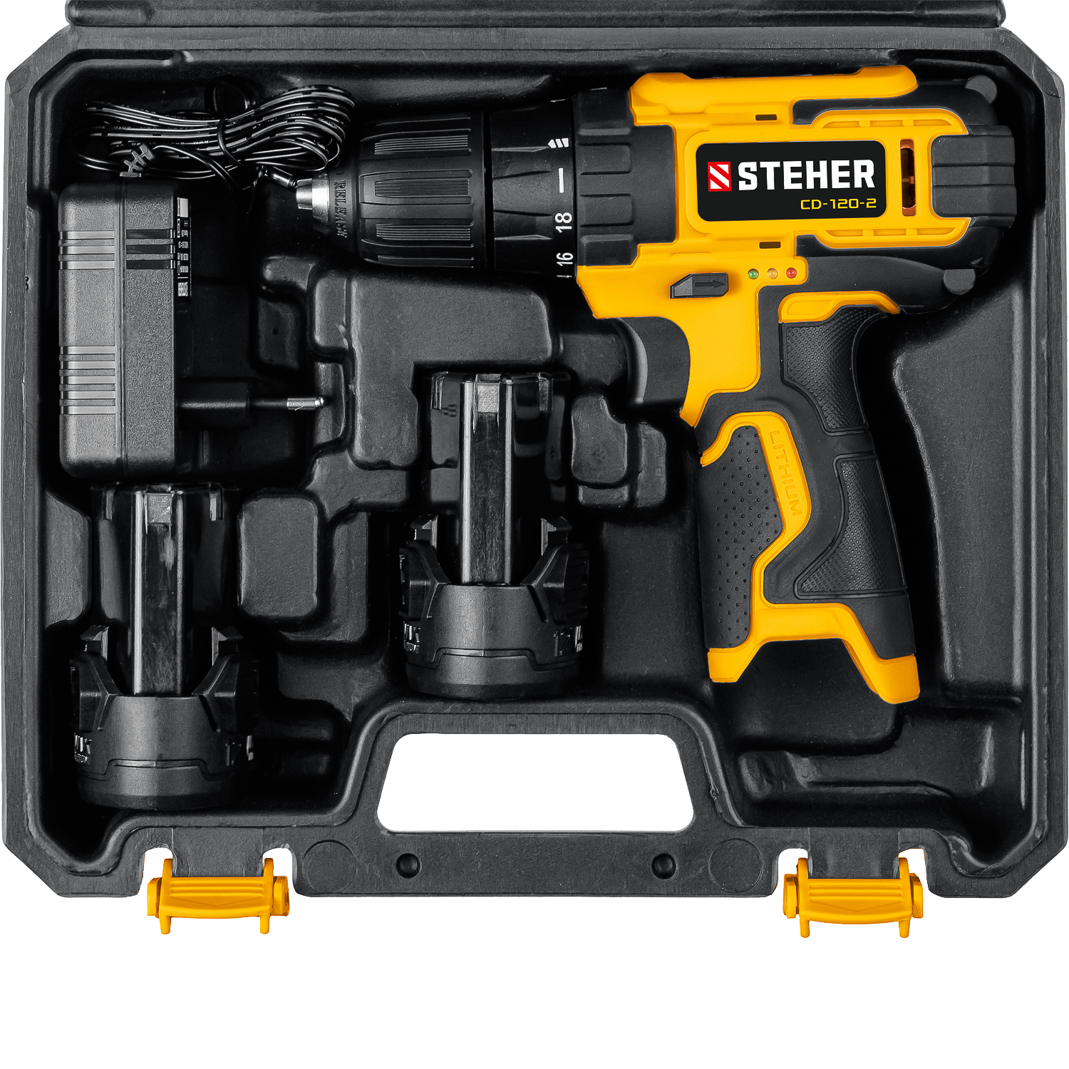 STEHER 12 В, 2 АКБ (2Ач), в кейсе, дрель-шуруповерт CD-120-2 купить по цене 5&nbsp;070 ₽ в интернет магазине ТЕХСАД