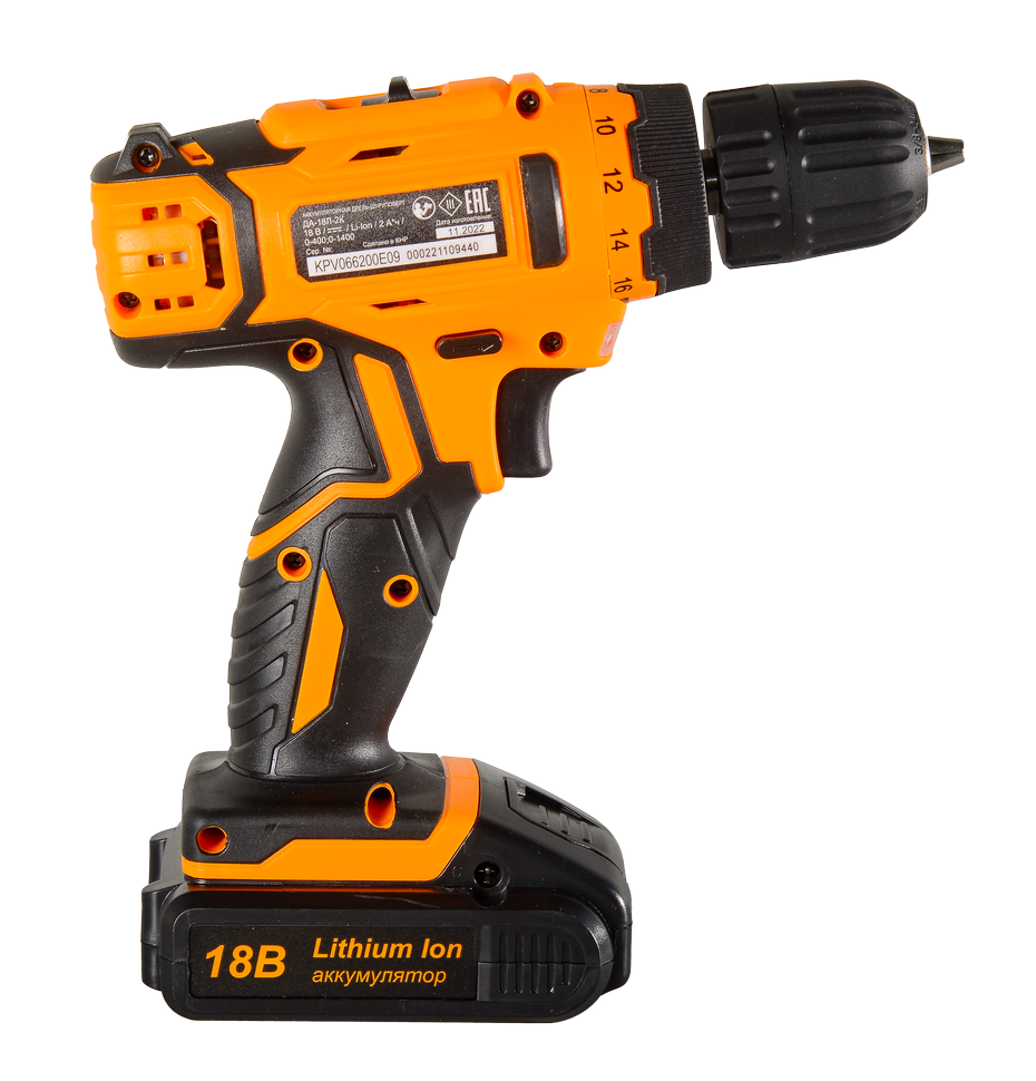 Дрель-шуруповерт аккумуляторная ДА-18Л-2К/Б (2,0 А/ч) (бесщеточный двигатель) Вихрь купить по цене 8&nbsp;490 ₽ в интернет магазине ТЕХСАД
