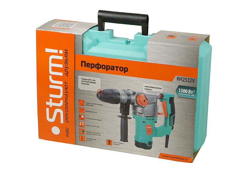 Перфоратор SDS Plus Sturm! RH2532V купить по цене 9&nbsp;950 ₽ в интернет магазине ТЕХСАД