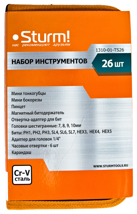 Набор инструментов 26 предметов Sturm! 1310-01-TS26 купить по цене 1&nbsp;130 ₽ в интернет магазине ТЕХСАД