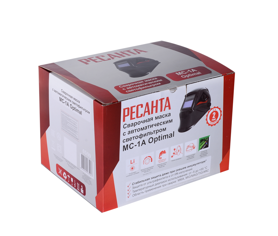 Сварочная маска Ресанта МС-1А Optimal купить по цене 1&nbsp;520 ₽ в интернет магазине ТЕХСАД