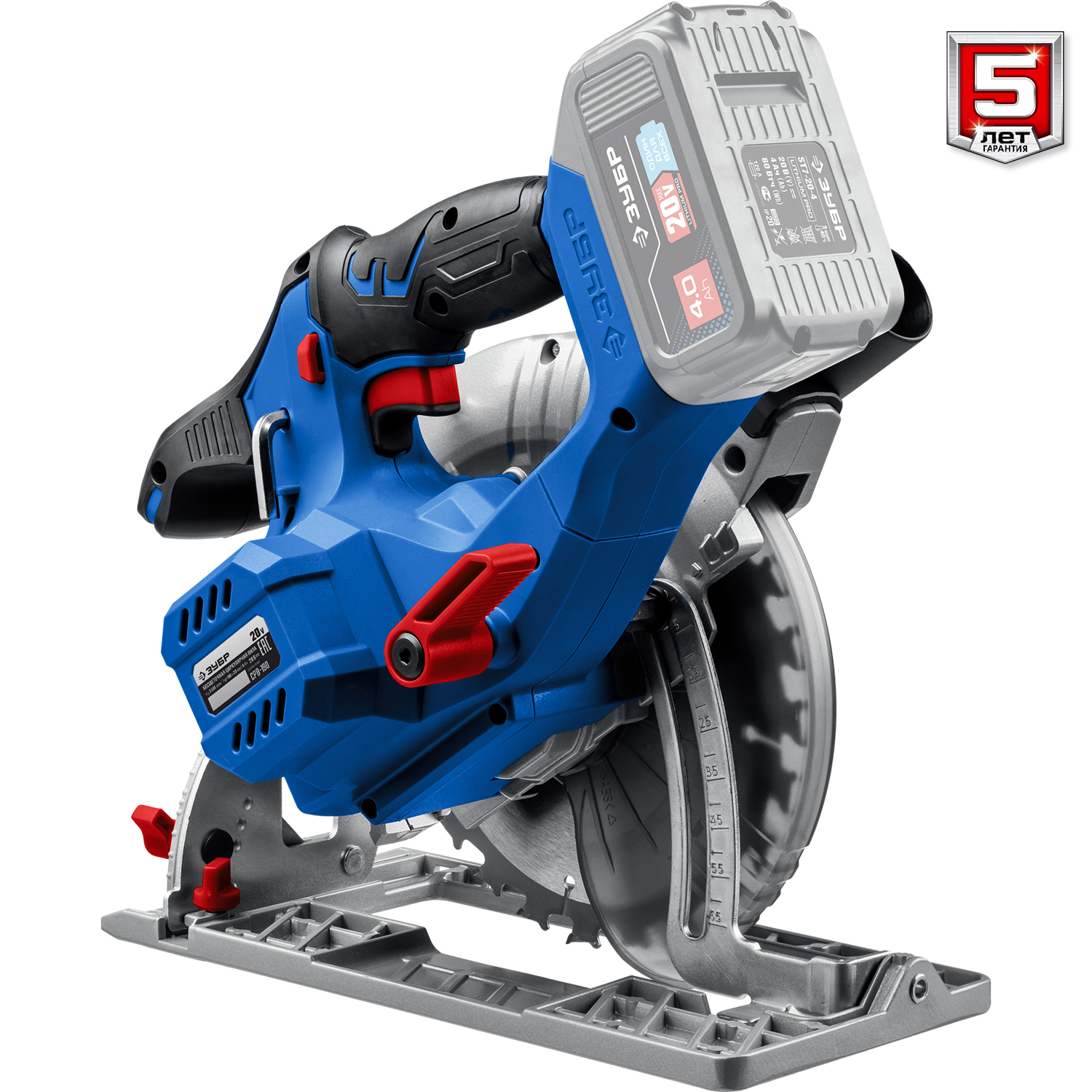 ЗУБР 20В, бесщеточная, без АКБ, в коробке, пила циркулярная CPB-190 Профессионал купить по цене 11&nbsp;850 ₽ в интернет магазине ТЕХСАД