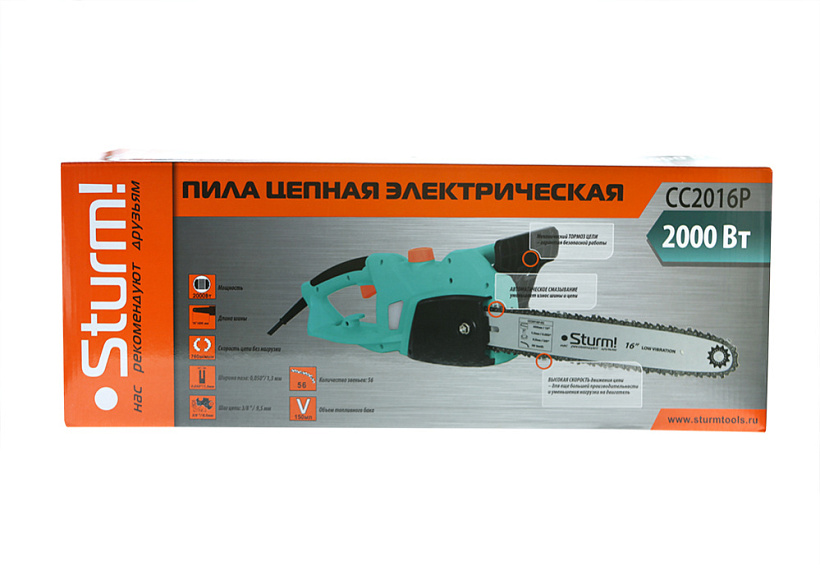 Цепная пила электрическая Sturm! CC2016P купить по цене 8&nbsp;650 ₽ в интернет магазине ТЕХСАД