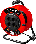 ЗУБР 30 м, 2500Вт, 4 гнезда, ПВС, удлинитель на катушке 55083-30 купить по цене 1&nbsp;850 ₽ в интернет магазине ТЕХСАД