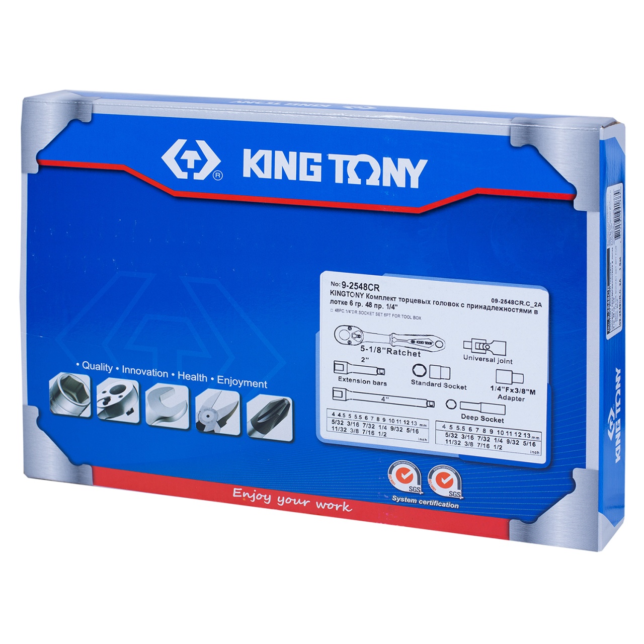 Набор торцевых головок 1/4'' с принадлежностями, ложемент, 48 предметов KING TONY 9-2548CR купить по цене 6&nbsp;860 ₽ в интернет магазине ТЕХСАД