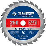 ЗУБР Ø 250 х 30 мм, 24Т, диск пильный по строительной древесине 36931-250-30-24 Профессионал купить по цене 1&nbsp;260 ₽ в интернет магазине ТЕХСАД