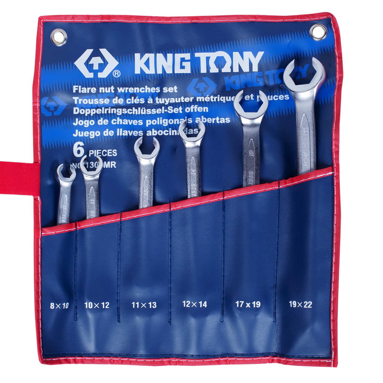 Набор разрезных ключей, 8-22 мм, 6 предметов KING TONY 1306MR купить по цене 4&nbsp;910 ₽ в интернет магазине ТЕХСАД