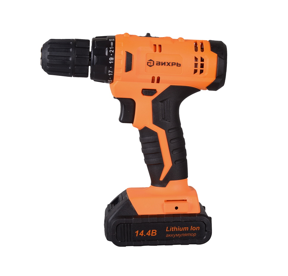 Дрель-шуруповерт ВИХРЬ ДА-14,4Л-2К купить по цене 4&nbsp;311 ₽ в интернет магазине ТЕХСАД