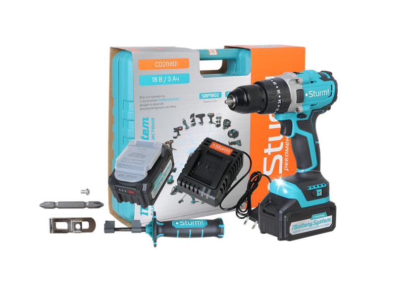Аккумуляторный шуруповерт Sturm! CD2080I купить по цене 16&nbsp;650 ₽ в интернет магазине ТЕХСАД
