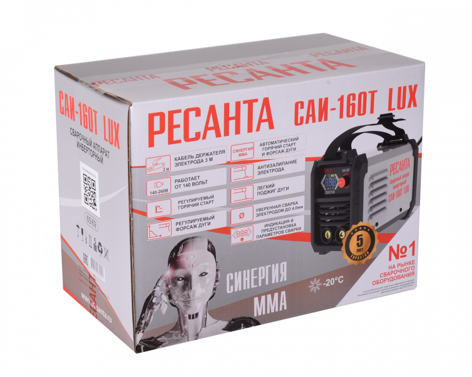 Сварочный аппарат инверторный Ресанта САИ-160Т LUX купить по цене 9&nbsp;190 ₽ в интернет магазине ТЕХСАД
