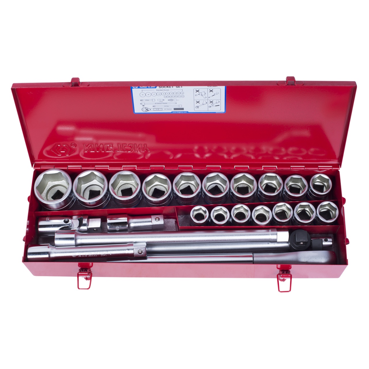 Набор торцевых головок с принадлежностями 3/4'', шестигранные, 21-50 мм, 23 предмета KING TONY 6323MR купить по цене 33&nbsp;450 ₽ в интернет магазине ТЕХСАД