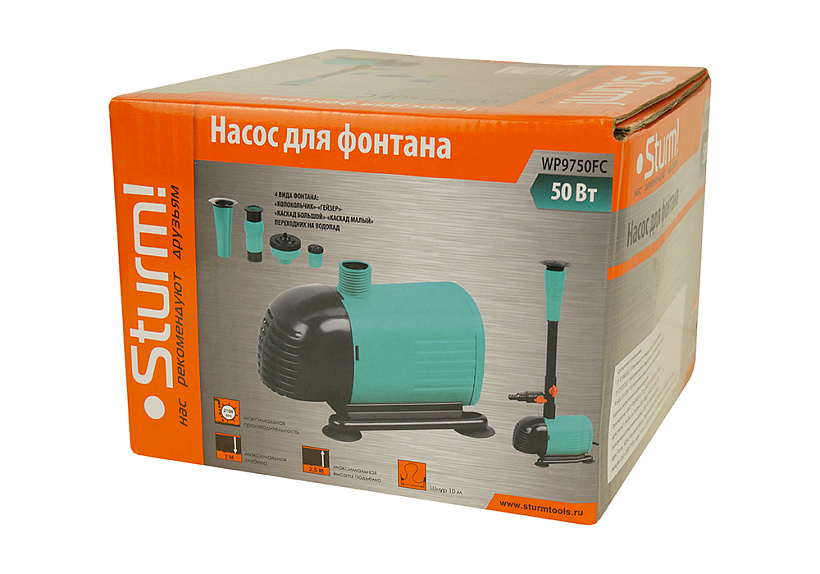 Фонтанный насос Sturm! WP9750FC купить по цене 3&nbsp;390 ₽ в интернет магазине ТЕХСАД