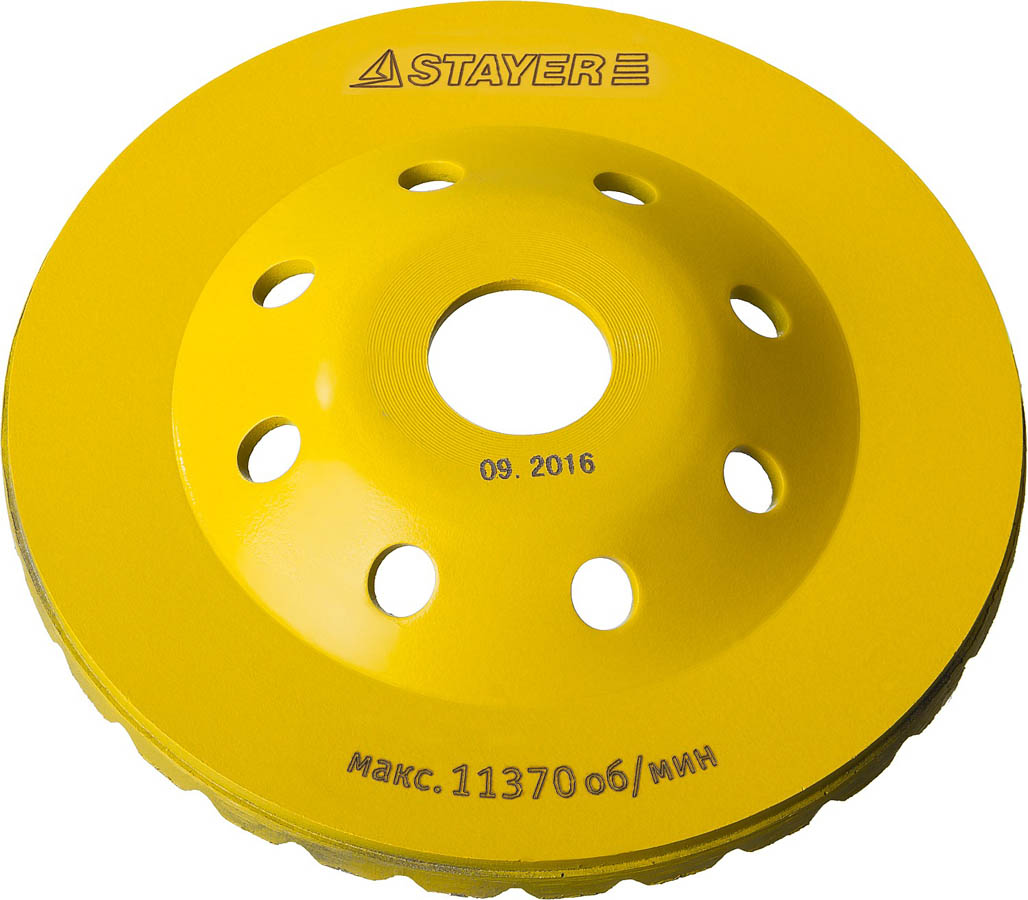 STAYER  125 мм, L- 22.2 мм, алмазная, сегментированная, чашка 33380-125 купить по цене 840 ₽ в интернет магазине ТЕХСАД