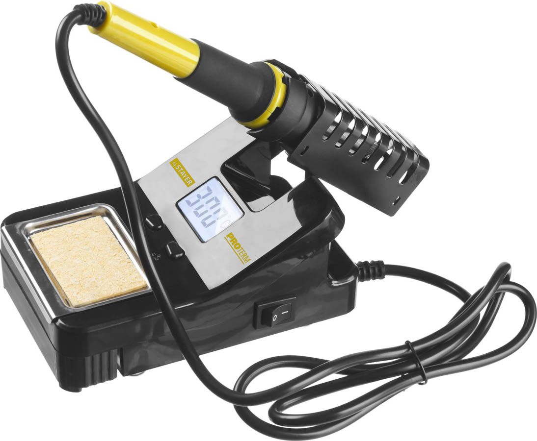 STAYER 160-520°C, 48 Вт, шаг 10°C, жк дисплей, паяльная станция цифровая 55370 купить по цене 3&nbsp;390 ₽ в интернет магазине ТЕХСАД