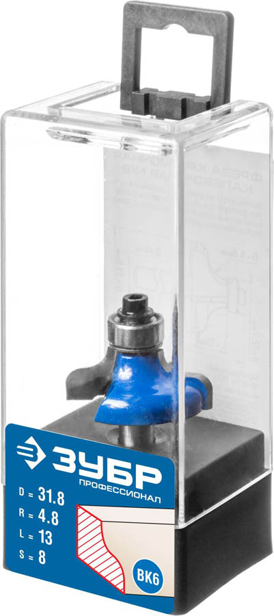 ЗУБР 31.8 x 13 мм, радиус 4.8 мм, фреза кромочная калевочная №8 28710-31.8 Профессионал купить по цене 1&nbsp;060 ₽ в интернет магазине ТЕХСАД