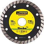 STAYER Ø 115х22.2 мм, алмазный, сегментный, круг отрезной для УШМ TURBO-Pro 3662-115_z01 Professional купить по цене 278 ₽ в интернет магазине ТЕХСАД