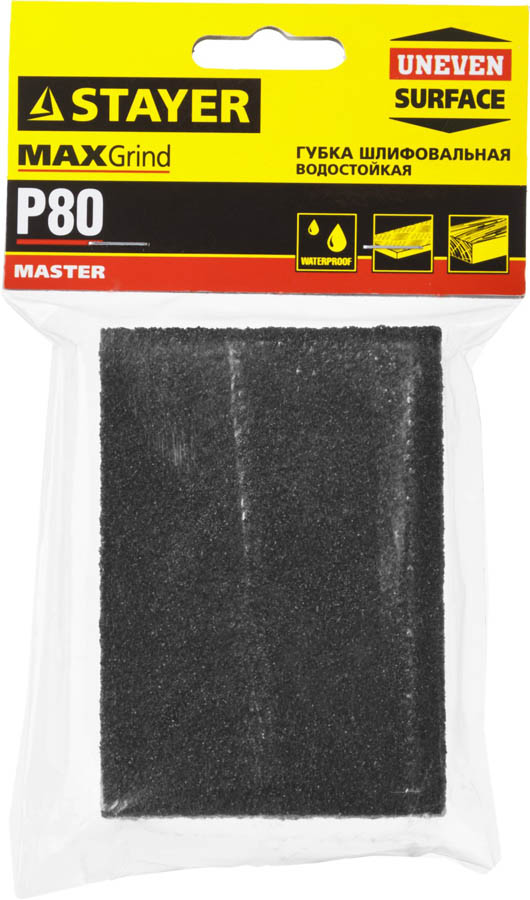 STAYER 100х68х26мм, Р80, четырехсторонняя, губка шлифовальная 3560-2_z01 купить по цене 116 ₽ в интернет магазине ТЕХСАД