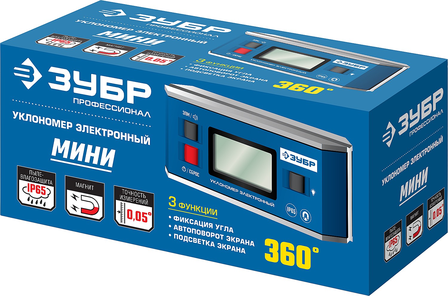 ЗУБР магнитный уровень-уклономер электронный МИНИ 34745_z01 купить по цене 6&nbsp;180 ₽ в интернет магазине ТЕХСАД