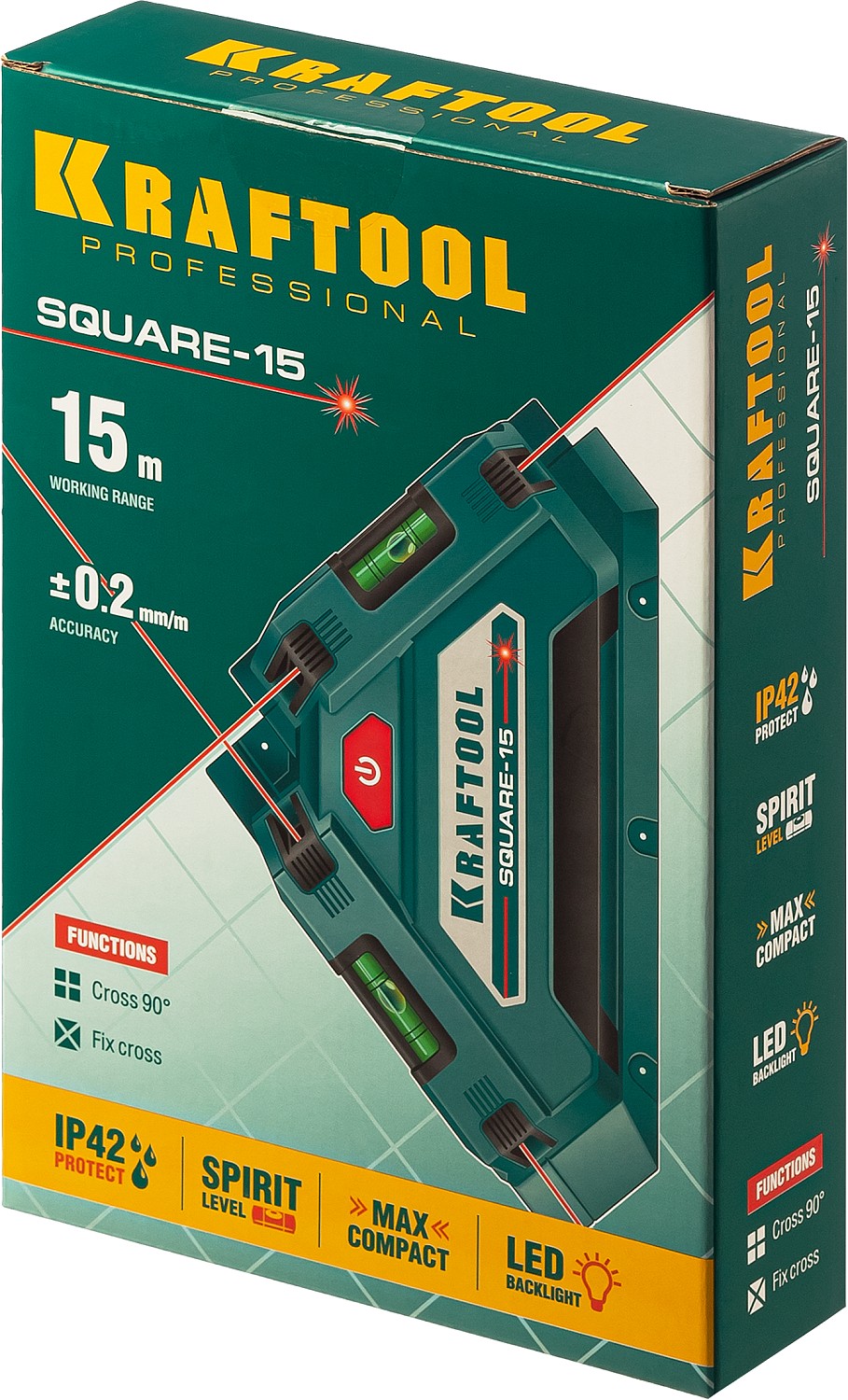 KRAFTOOL лазерный угольник для кафеля SQUARE-15 34705 купить по цене 5&nbsp;050 ₽ в интернет магазине ТЕХСАД