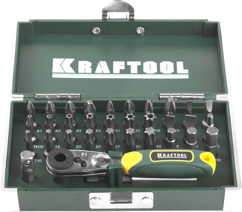KRAFTOOL 33 шт., Cr-V, набор бит X-Drive 26065-H33 купить по цене 2&nbsp;010 ₽ в интернет магазине ТЕХСАД