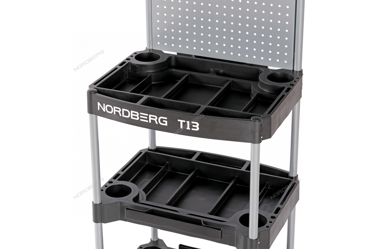 Тележка открытая, 3 полки, пластиковая NORDBERG T13 купить по цене 6&nbsp;098 ₽ в интернет магазине ТЕХСАД