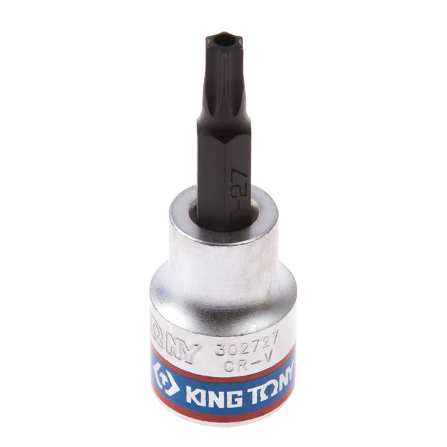 Насадка (бита) торцевая 3/8'', Torx, T27, L = 50 мм, с отверстием KING TONY 302727 купить по цене 200 ₽ в интернет магазине ТЕХСАД