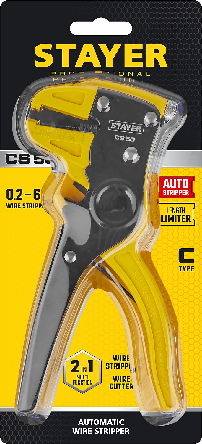 STAYER 0.2-6 мм², стриппер автоматический CS-50 22636_z01 Professional купить по цене 680 ₽ в интернет магазине ТЕХСАД