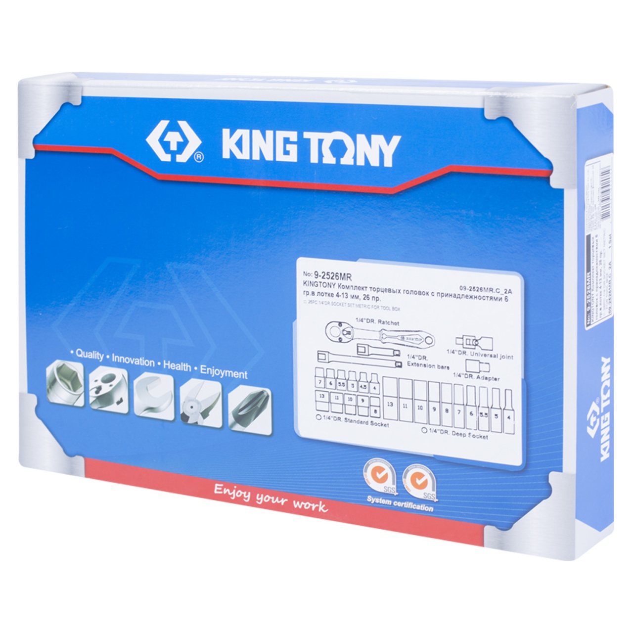 Набор торцевых головок 1/4'' с принадлежностями, ложемент, 26 предметов KING TONY 9-2526MR купить по цене 4&nbsp;740 ₽ в интернет магазине ТЕХСАД