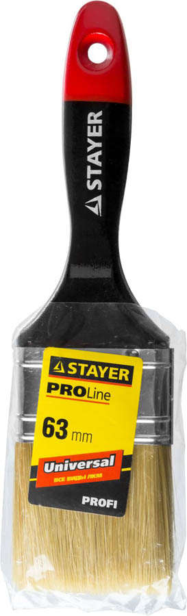 STAYER 63 мм, 2,5'', щетина натуральная светлая, кисть плоская UNIVERSAL-PROFI 0104-063 купить по цене 330 ₽ в интернет магазине ТЕХСАД
