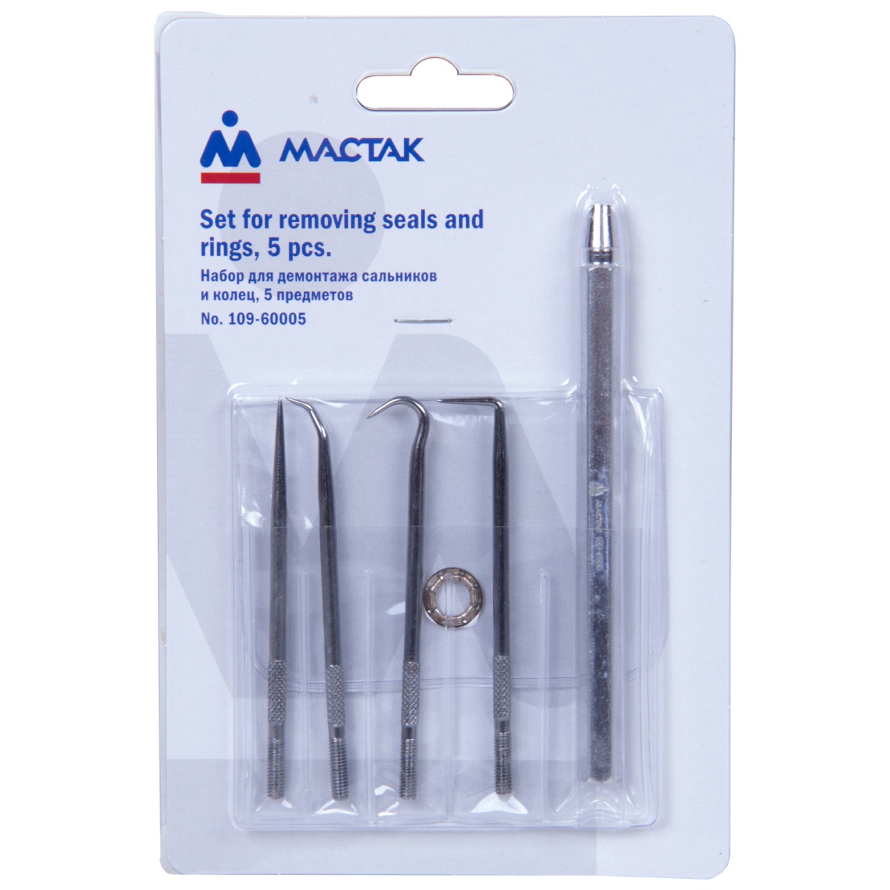 Набор для демонтажа сальников и колец, 5 предметов МАСТАК 109-60005 купить по цене 1&nbsp;110 ₽ в интернет магазине ТЕХСАД
