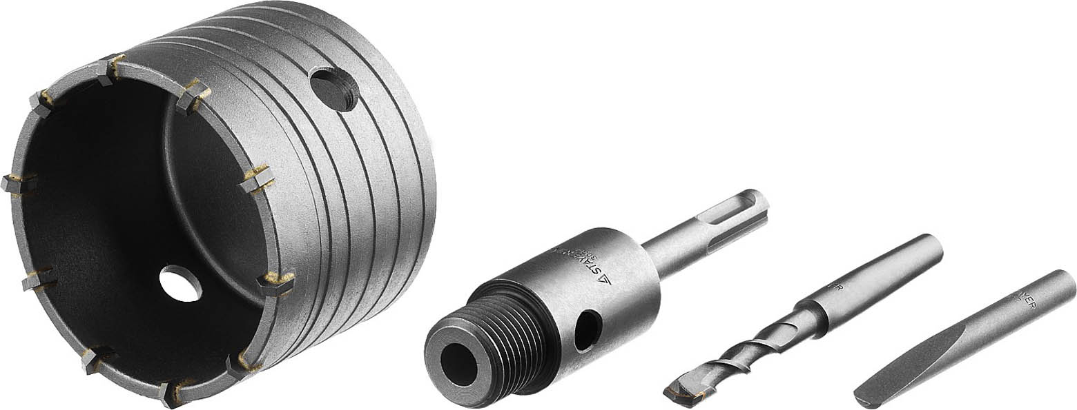 STAYER Ø 80 мм, державка, сверло, 10T, коронка по бетону с оснасткой 29190-80_z01 купить по цене 1&nbsp;430 ₽ в интернет магазине ТЕХСАД