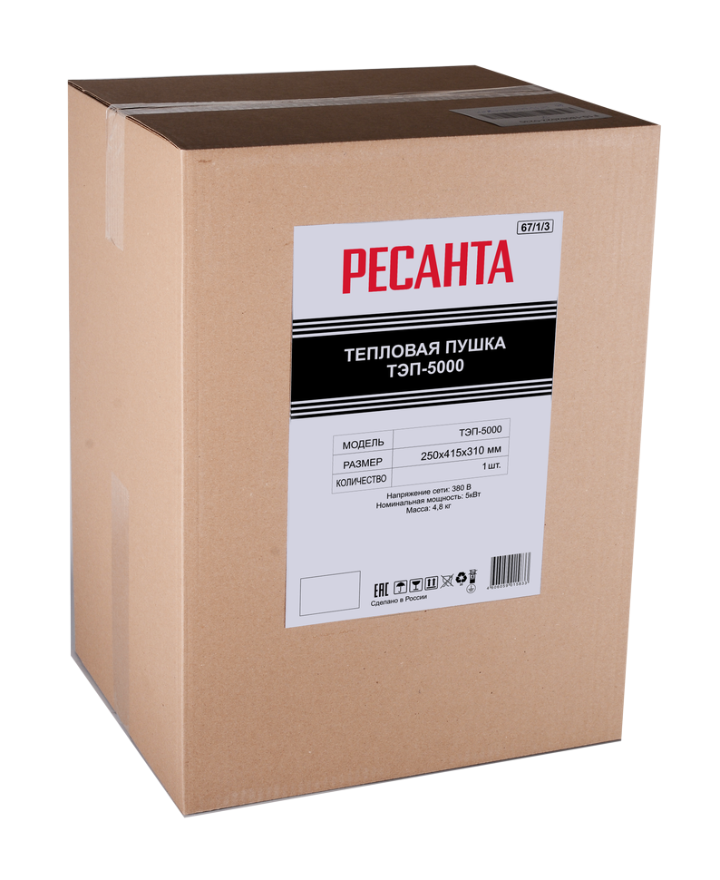 Электрическая теплопушка РЕСАНТА ТЭП-5000 купить по цене 8&nbsp;490 ₽ в интернет магазине ТЕХСАД