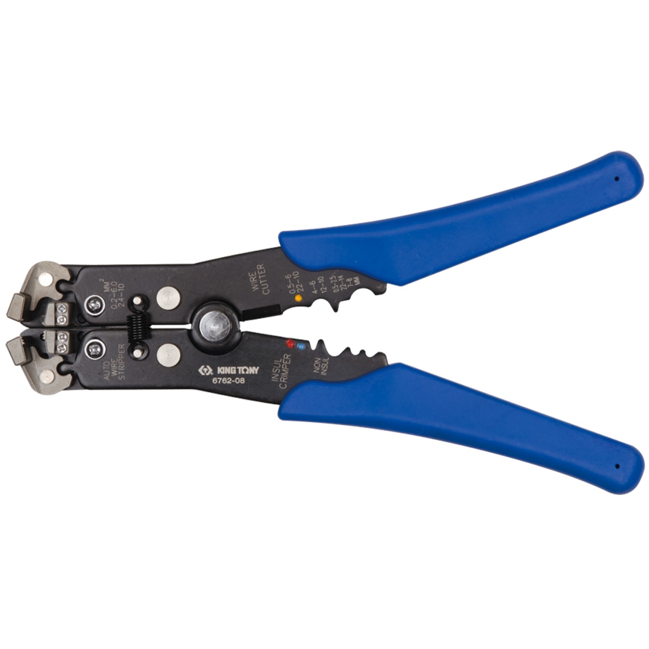 Стриппер для зачистки, резки проводов и обжима изолированных клемм KING TONY 6762-08 купить по цене 1&nbsp;860 ₽ в интернет магазине ТЕХСАД