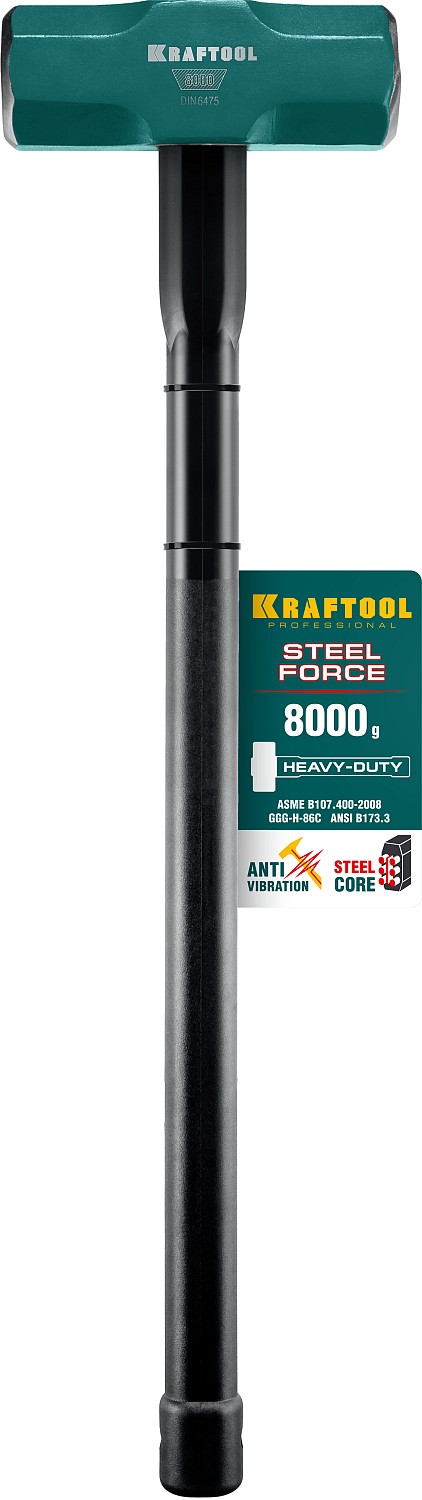 KRAFTOOL 8 кг, кувалда со стальной удлинённой обрезиненной рукояткой STEEL FORCE 2009-8 купить по цене 8&nbsp;750 ₽ в интернет магазине ТЕХСАД