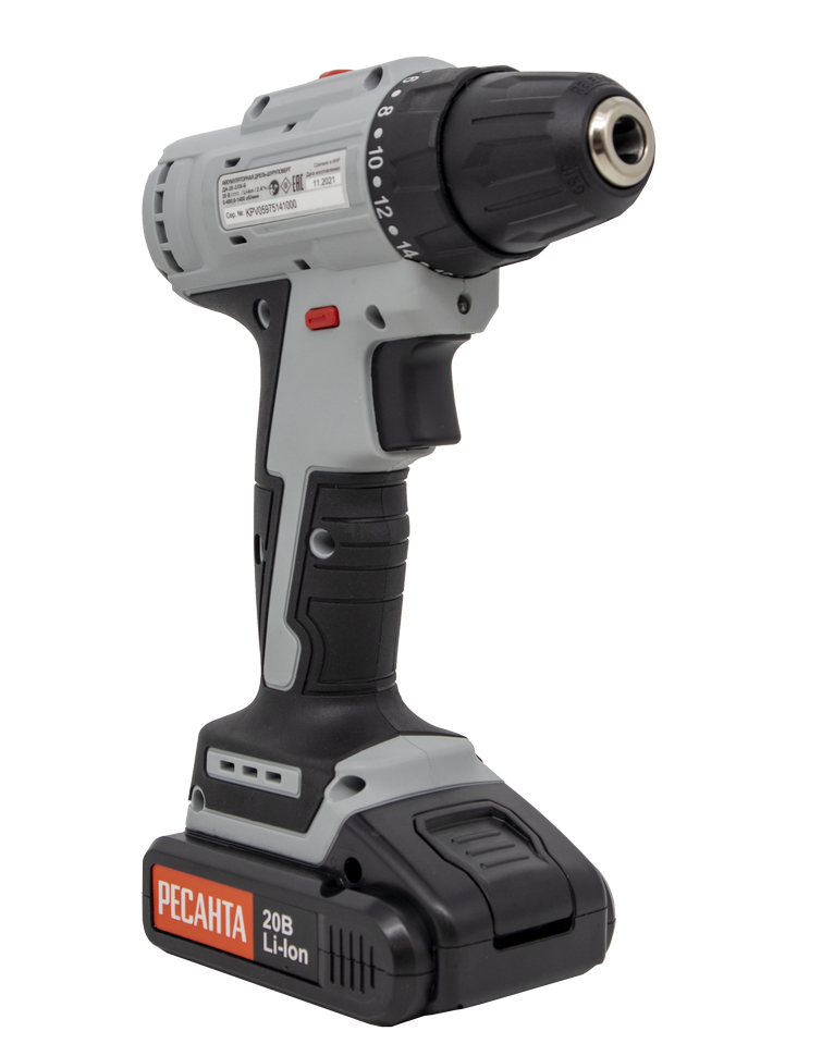 Дрель-шуруповерт аккумуляторная Ресанта ДА-20-2ЛК-Б (2,0 А/ч) (бесщеточный двигатель) купить по цене 10&nbsp;790 ₽ в интернет магазине ТЕХСАД