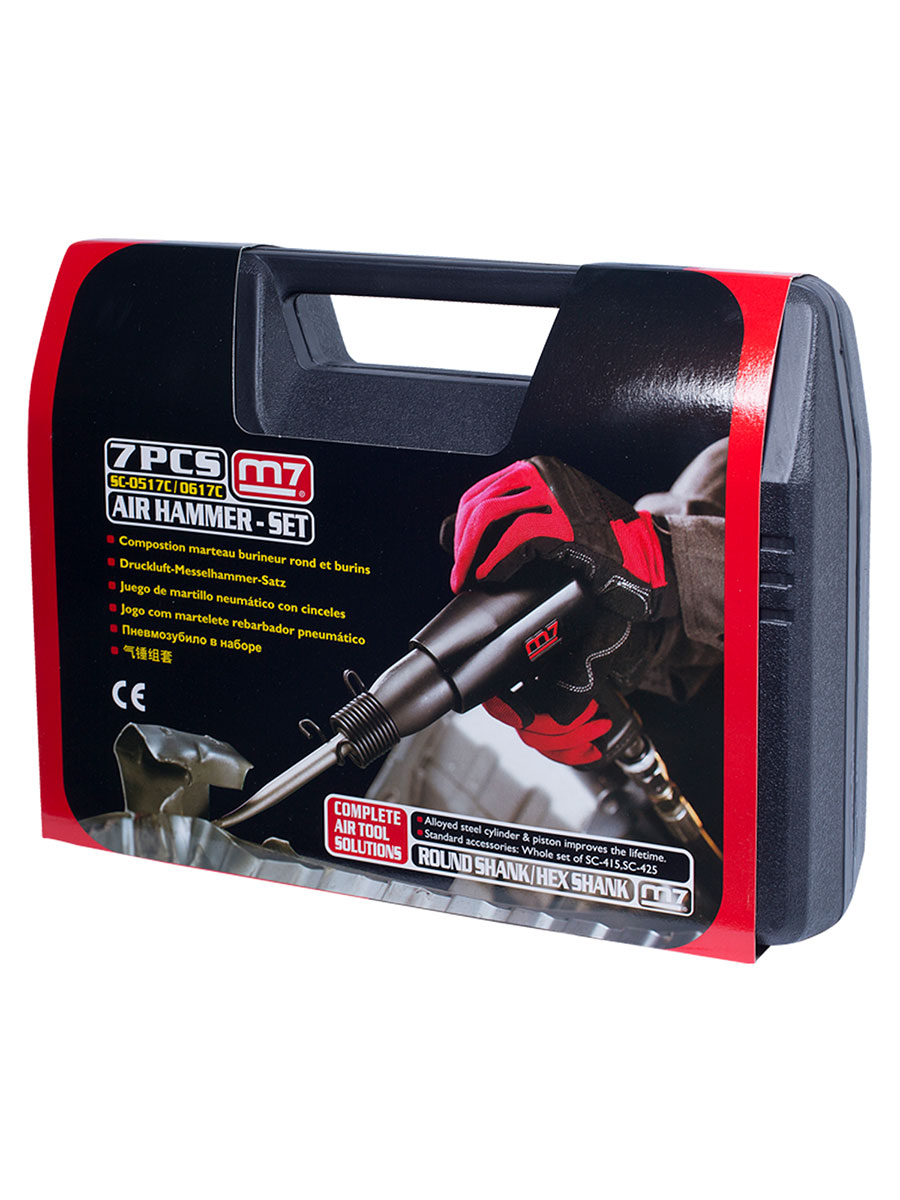 Пневмозубило 10 мм, 3200 уд/мин, с набором насадок, 7 предметов MIGHTY SEVEN SC-0617C купить по цене 11&nbsp;150 ₽ в интернет магазине ТЕХСАД