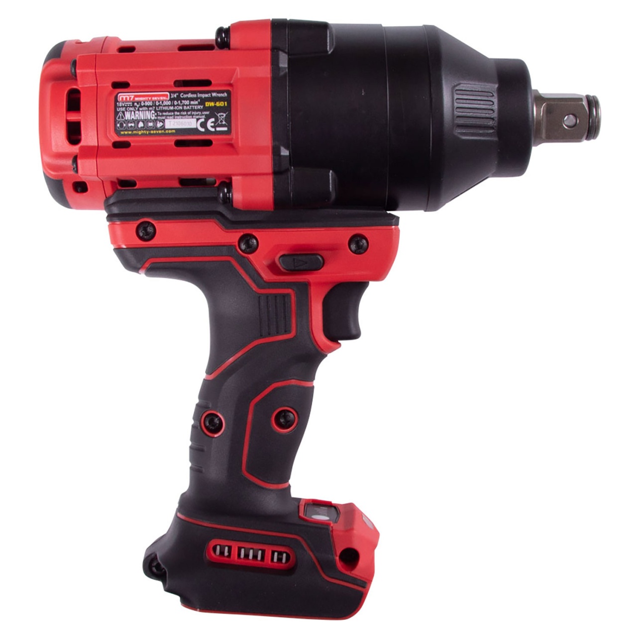 Гайковерт аккумуляторный ударный 3/4'', 1900 Нм, 18 В, без аккумулятора и ЗУ MIGHTY SEVEN DW-601 купить по цене 39&nbsp;400 ₽ в интернет магазине ТЕХСАД