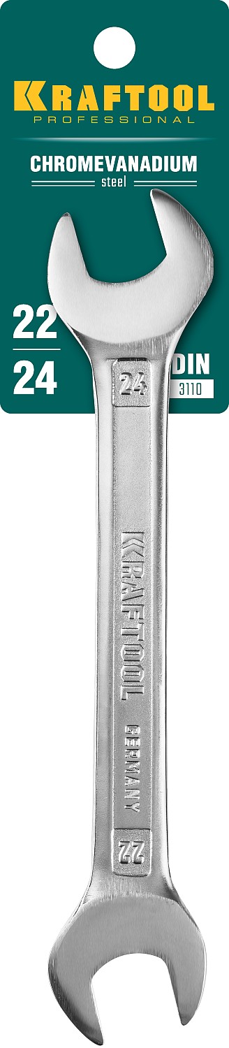 KRAFTOOL 22х24 мм, Cr-V сталь, хромированный, гаечный ключ рожковый 27033-22-24_z01 купить по цене 590 ₽ в интернет магазине ТЕХСАД