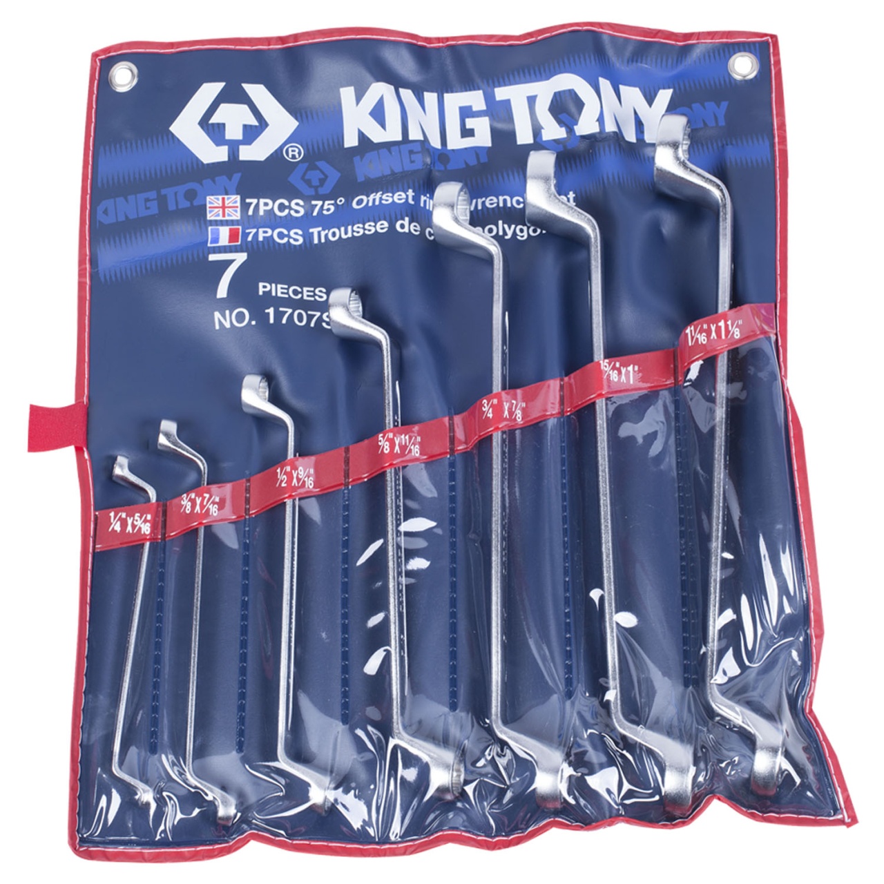 Набор накидных ключей, 1/4''-9/8'', 7 предметов KING TONY 1707SR купить по цене 6&nbsp;440 ₽ в интернет магазине ТЕХСАД