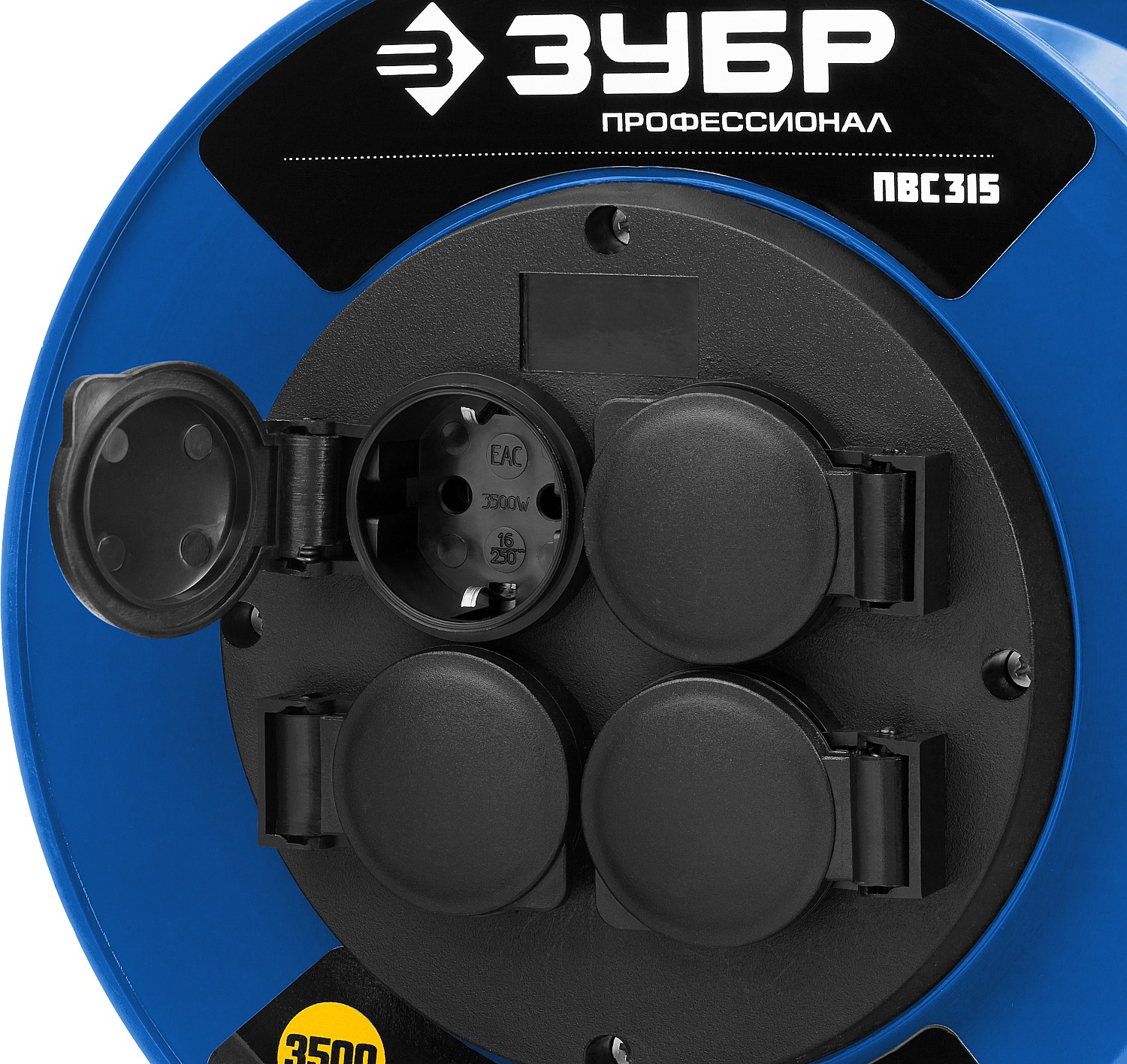 ЗУБР 20 м, 3500Вт, 4 гнезда, ПВС, удлинитель на катушке 55081-20 Профессионал купить по цене 3&nbsp;350 ₽ в интернет магазине ТЕХСАД