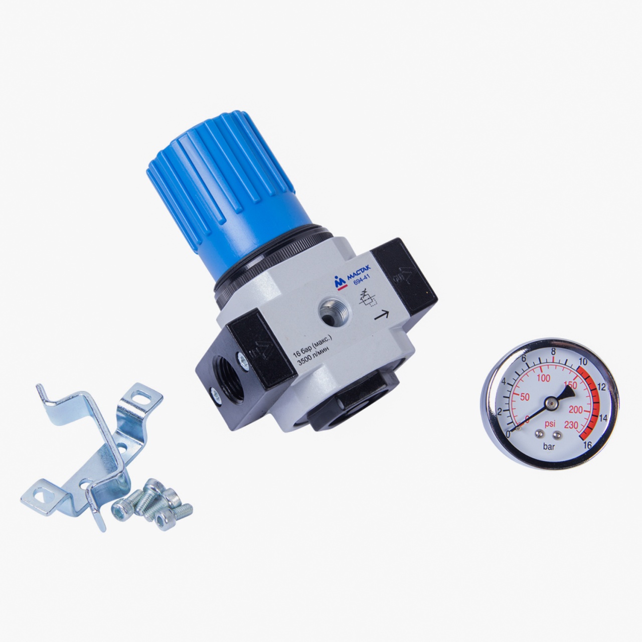 Редуктор 1/2'', с манометром МАСТАК 694-41 купить по цене 3&nbsp;100 ₽ в интернет магазине ТЕХСАД