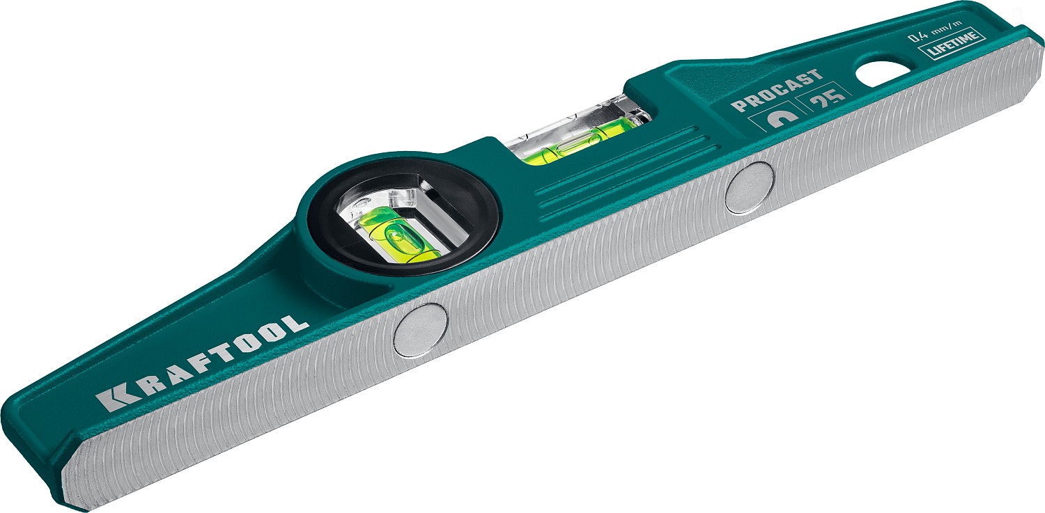 KRAFTOOL PROCAST 250 мм, магнитный литой уровень, фрезерованный, точность 0.5 мм/м, 34717-025 купить по цене 1&nbsp;510 ₽ в интернет магазине ТЕХСАД
