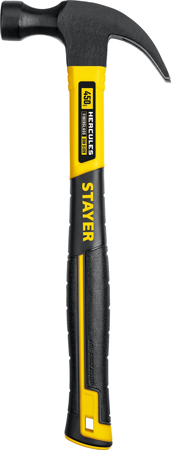 STAYER 450 г, молоток-гвоздодер с фиберглассовой рукояткой Hercules 2026-450_z02 Professional купить по цене 780 ₽ в интернет магазине ТЕХСАД