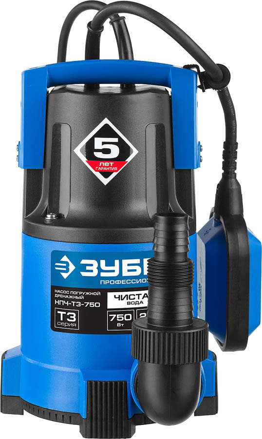 ЗУБР 750 Вт, 210 л/мин, насос погружной дренажный для чистой воды НПЧ-Т3-750 Профессионал купить по цене 7&nbsp;180 ₽ в интернет магазине ТЕХСАД