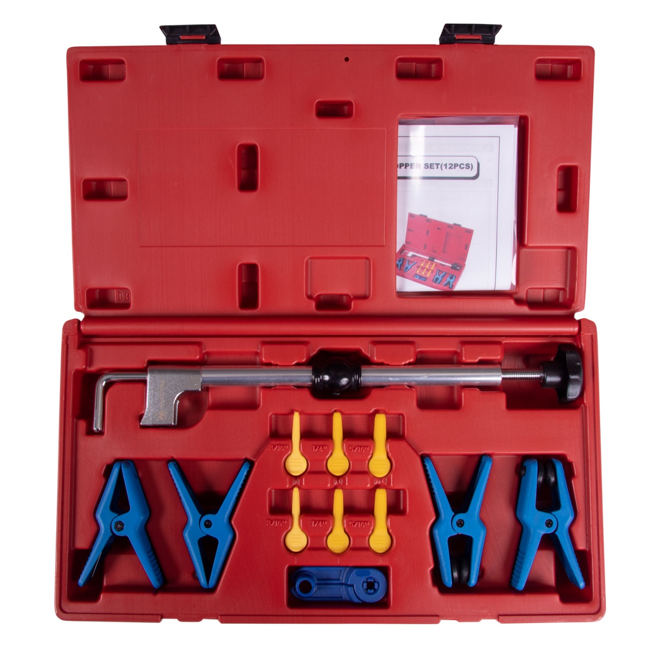 Набор заглушек для патрубков с металлическими наконечниками, зажим, кейс, 12 предметов МАСТАК 102-10002C купить по цене 6&nbsp;640 ₽ в интернет магазине ТЕХСАД