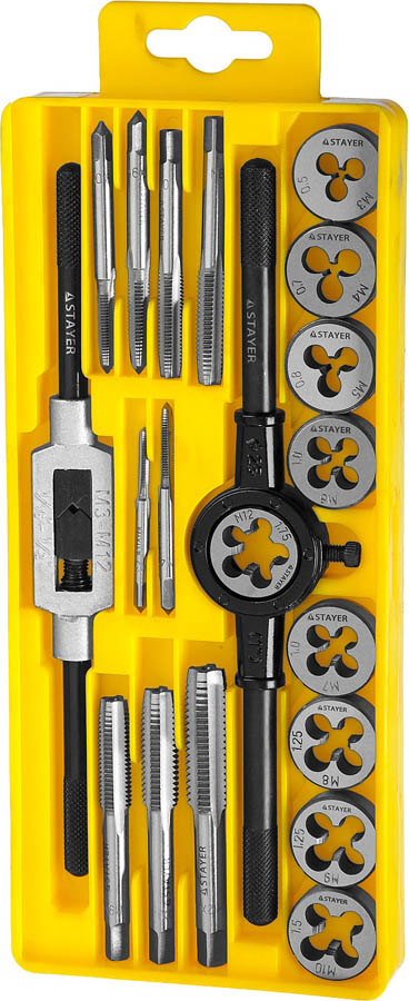 STAYER 20 предметов, легированная сталь, набор метчиков и плашек MaxCut 28012-H20 купить по цене 2&nbsp;450 ₽ в интернет магазине ТЕХСАД