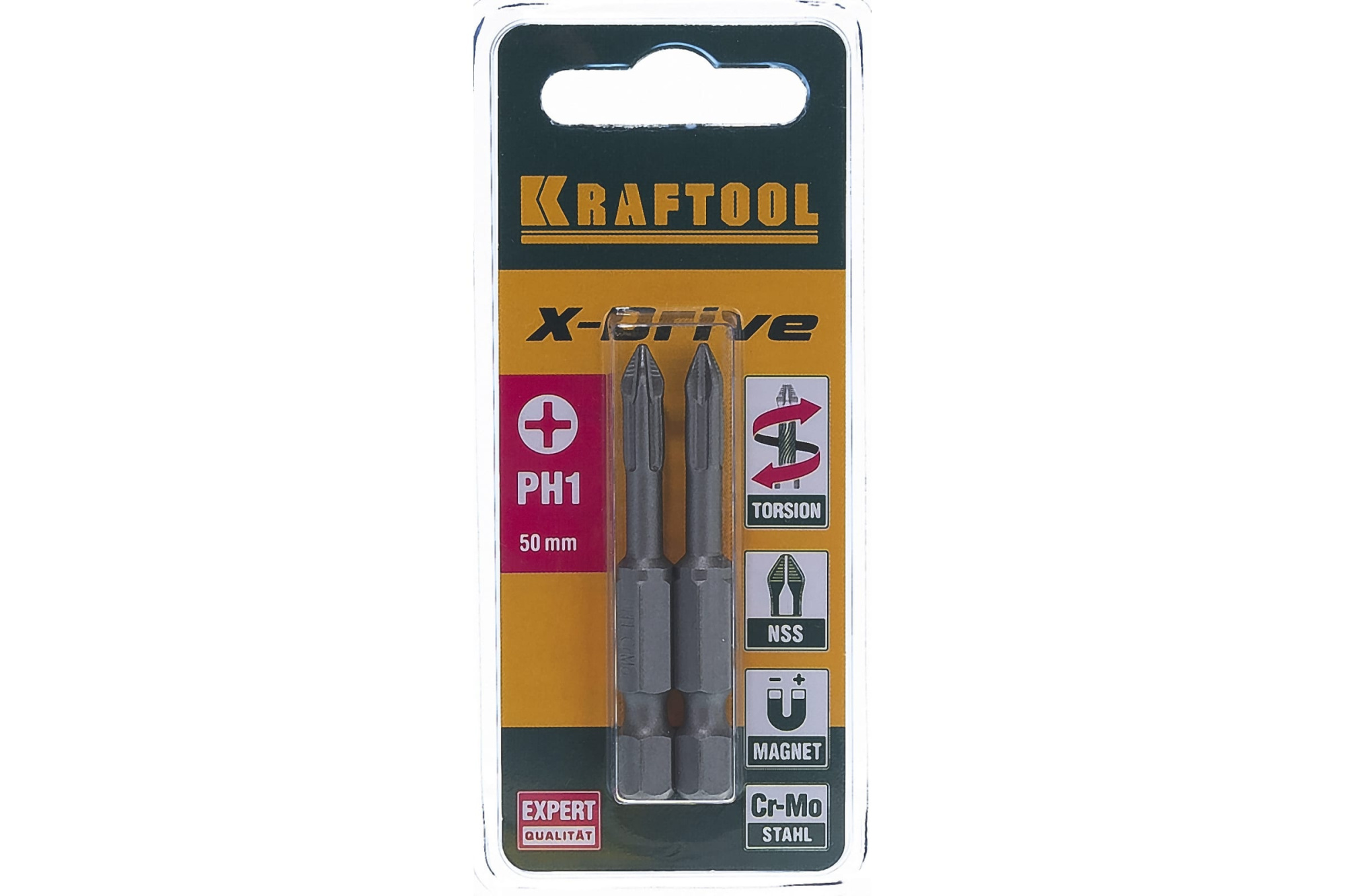 KRAFTOOL PH1, 2 шт., 50 мм, кованые профессиональные биты X-DRIVE 26121-1-50-2 купить по цене 260 ₽ в интернет магазине ТЕХСАД