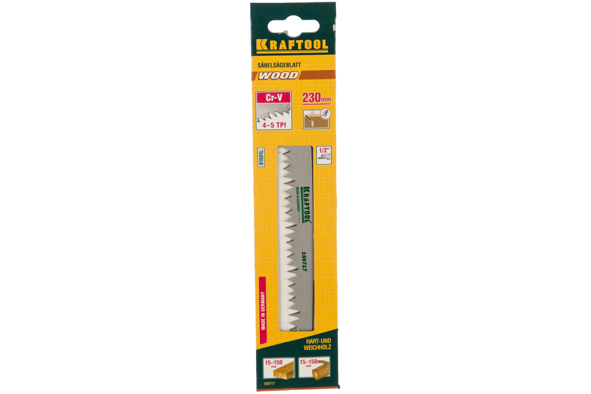 KRAFTOOL 230 мм, шаг 5-6.5 мм, Cr-V, полотно по дереву для сабельной электроножовки 159717 Industrie купить по цене 540 ₽ в интернет магазине ТЕХСАД